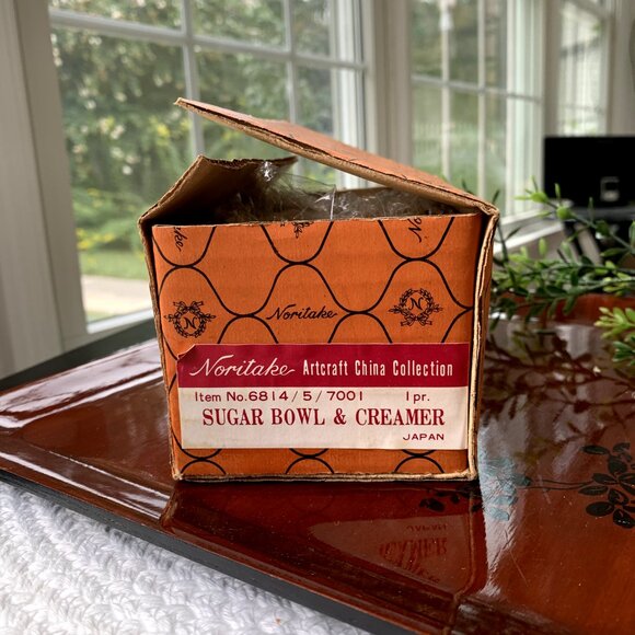 Vtg NORITAKE Ivory Gold Trim Mini Sugar & Creamer Set 2pcs - Picture 10 of 12